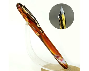 Kanwrite Desire 3-in-1 ink filler opaque pearl brown fountain pen with dulatone full flex nib - 3 nib options