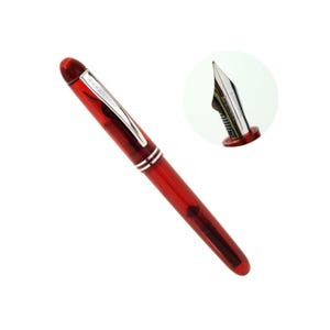 Kanwrite Desire 3-in-1 インクフィラー 半透明赤万年筆 クロームフルフレックス ミディアムポイントペン先