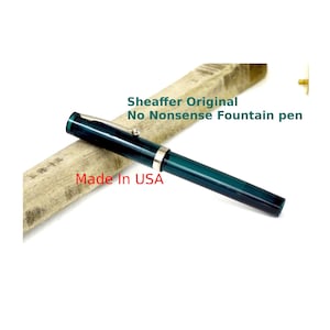 Vintage sheaffer no nonsense fountain pen translucent green barrel | USA made | Medium or fine point nib