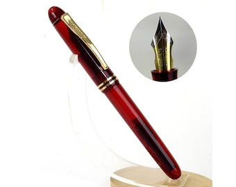 Kanwrite Desire 3-in-1 translucent red barrel fountain pen  dulatone full flex nib