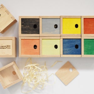 10 х Small Plywood Box - Color Cover - Size S | discount 10%