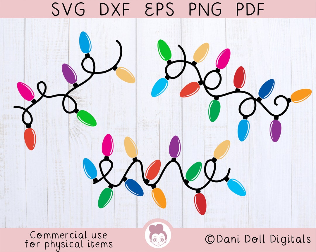 Christmas Lights Xmas Fairy Lights SVG DXF PNG Cut File Etsy