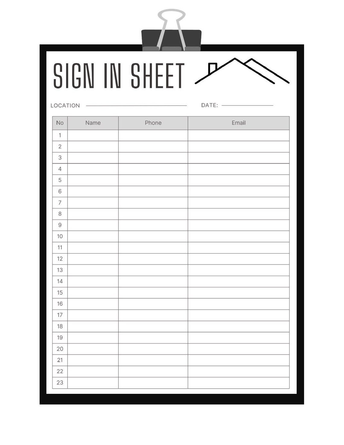 Realtor Open House Sign in Sheet Template Instant Download Sign in Realtor Open House Sign in Sheet Template Instant Download Sign in