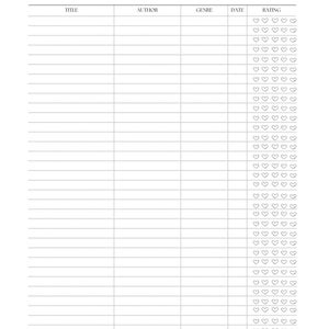 Registro de lectura imprimible/Seguimiento de libros para estudiantes y profesores/Descarga e impresión en formato PDF tamaño carta/Descarga instantánea de libros para seguimiento de lectura