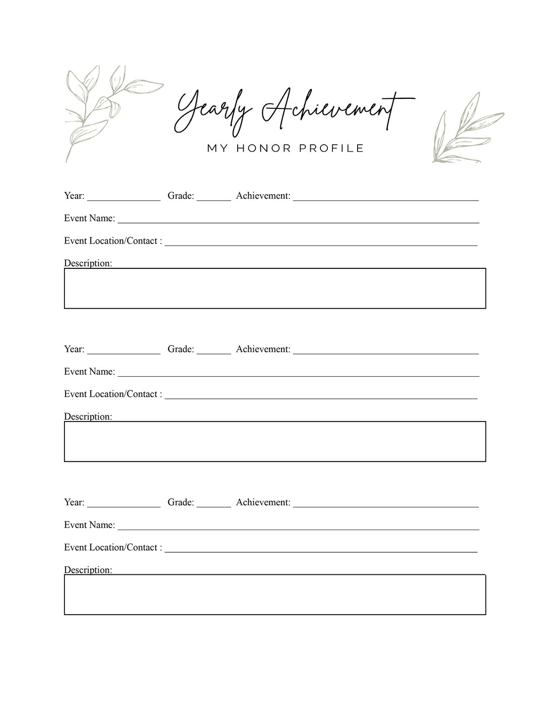 Yearly Student Honor Profile Template For College Applications Etsy honors-college-essay-unv-109hn-gcu-studocu