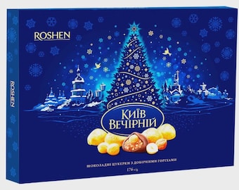 Luxury Gift Box with Candies/Chocolate Box/Golden Foil Hazelnut Chocolates | Authentic Ukrainian Gift