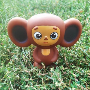 Cheburashka pequeña bonita/Juguete pequeño vintage/muñeca de goma/Juguete soviético/Héroe de dibujos animados soviéticos/Decoración de la habitación de los niños/juguete para niños/juguete para bebés/vintage