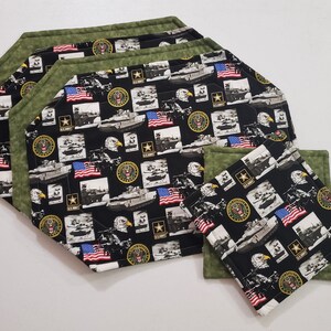 Army Placemat and Potholder Set 4 and 2