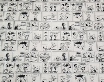 PEANUTS COMIC Strip FABRIC Sold by the Half Yard Continuous Cut 100% ...