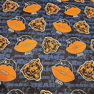 Tessuto Chicago Bears NFL tagliato su misura ed è 100% cotone