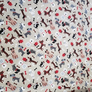 Dog Material is sold by the Yard 100% Cotton fabric