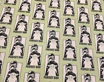 Maglietta Star Wars Mandalorian Perfect Duo, tagliata su misura e realizzata al 100% in cotone.