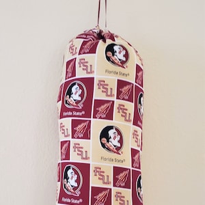 FSU bag Holder, made with officially licensed Florida State University Seminoles material