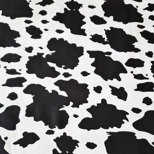 Cow Print Material Great for Chick fil a birthday is sold by the yard and is 100% cotton fabric