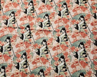 Disney's Mulan fabric is sold in individual 1 yard pieces and is 100% cotton material