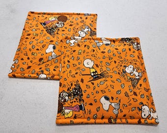 Peanuts FALL leaves potholders, set of 2