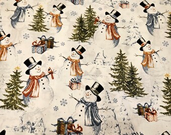 Snowman fabric, priced by the yard, 100% cotton