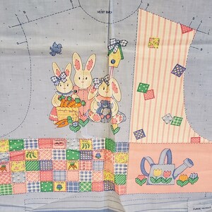 Easter Cottontail Kids Vest and Purse panel 100% cotton