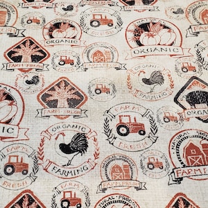 Farm Fresh Material is sold by the yard and is 100% cotton fabric