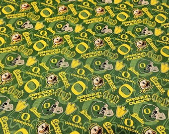 University of Oregon Ducks NCAA fabric, priced by the yard, 100% cotton