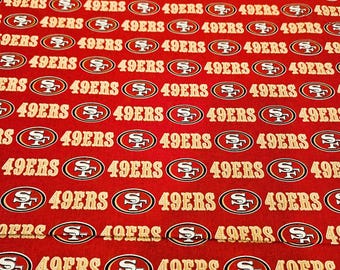 San Francisco 49ers fabric, priced by the yard, 100% cotton, 60" wide