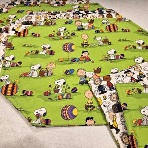 Peanuts Charlie Brown and Snoopy with reversible peanuts characters Easter placemats and potholders set of 4 and 2