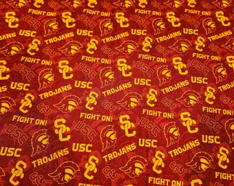 USC Trojans fabric, priced by the yard, 100% cotton