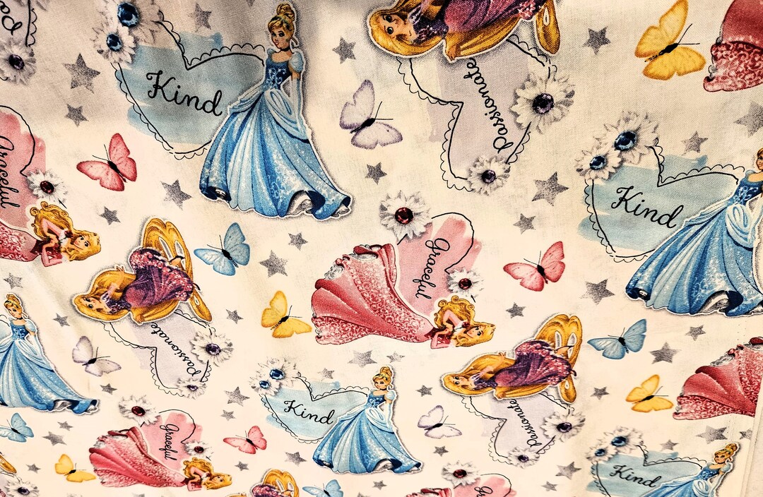Princess Material Disney Princess Material, Priced by the Yard and is 100% Cotton Fabric ...