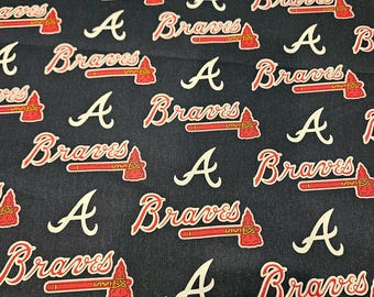 Atlanta Braves MLB fabric, priced by the yard, 100% cotton 60" width