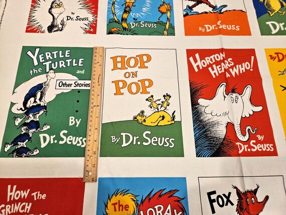 Dr. Seuss Book Covers Fabric Panel: 100% Cotton (23.5