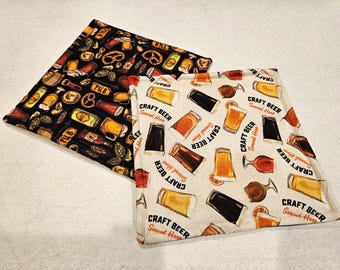 Craft Beer with reversible Pub Beer potholders, set of 2