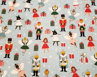 Christmas Nutcracker material is sold by the yard is 100% cotton fabric