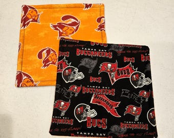 Agarraderas de fútbol americano de los Tampa Bay Buccaneers, reversibles, en negro y naranja, juego de 2