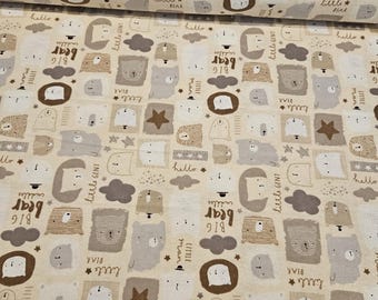 Bears FLANNEL fabric is sold by the yard and is 100% cotton material