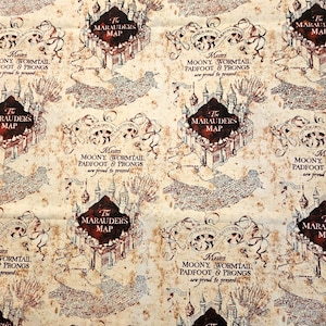 Marauders Map Harry Potter Material wird lose Ware verkauft und ist 100% Baumwollgewebe