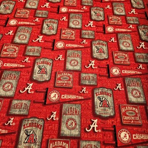 Alabama Crimson Tide material by the yard and is 100% cotton