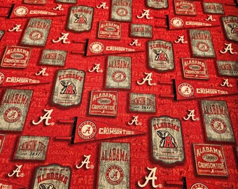 Tela del uniforme universitario Alabama Crimson Tide, cortada a medida y 100% algodón.