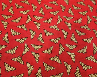 Wonder Woman emblem fabric, priced by the yard, 100% cotton