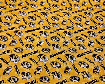 Missouri Tigers NCAA fabric, priced by the yard, 100% cotton