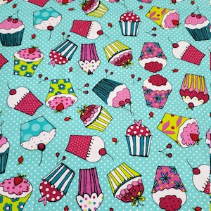 Cupcake material by the yard and is 100% cotton