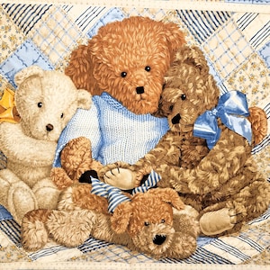 Teddy Bear fabric panel for boys baby quilt is sold by the panel and is 100% cotton