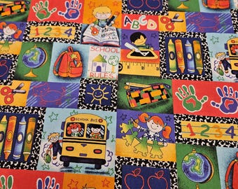 Kids Patchwork quilt fabric, priced by the yard, 100% cotton