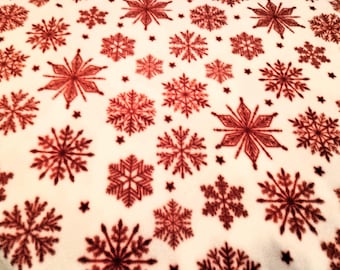 Snowflake Christmas FLEECE, proiced by the yard, 60" width