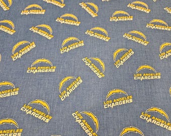 Los Angeles Chargers NFL fabric, priced by the yard, 100% cotton, 60"width
