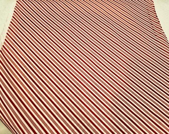 Red and White Stripe fabric, priced by the yard, 100% cotton