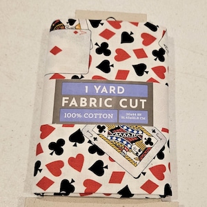 Poker playing cards material is sold in individual 1 yard pieces and is 100% cotton fabric