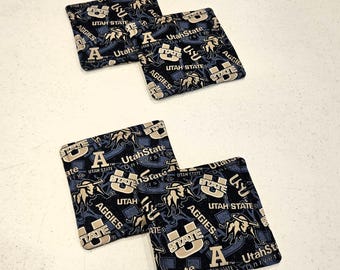 Utah State Aggies coasters, set of 4