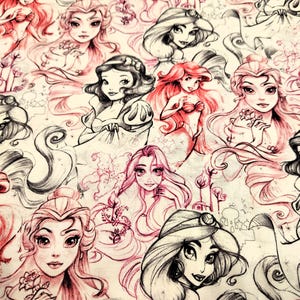 Disney princesses material is sold by the yard and is 100% cotton