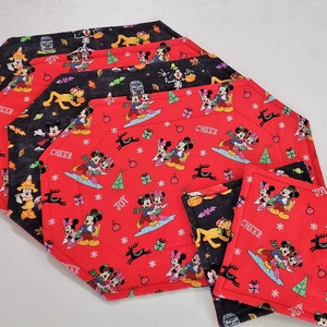 Disney Mickey and Friends Reversible Christmas and Halloween Placemat and Potholder Set 4 and 2