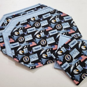 Air Force Placemat and Potholder Set, 4 and 2